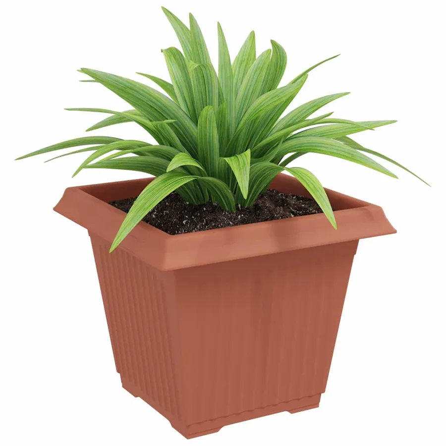 Pot de Fleurs Carré 24 pcs Rouge brique 38 x 38 x 30 cm - 3