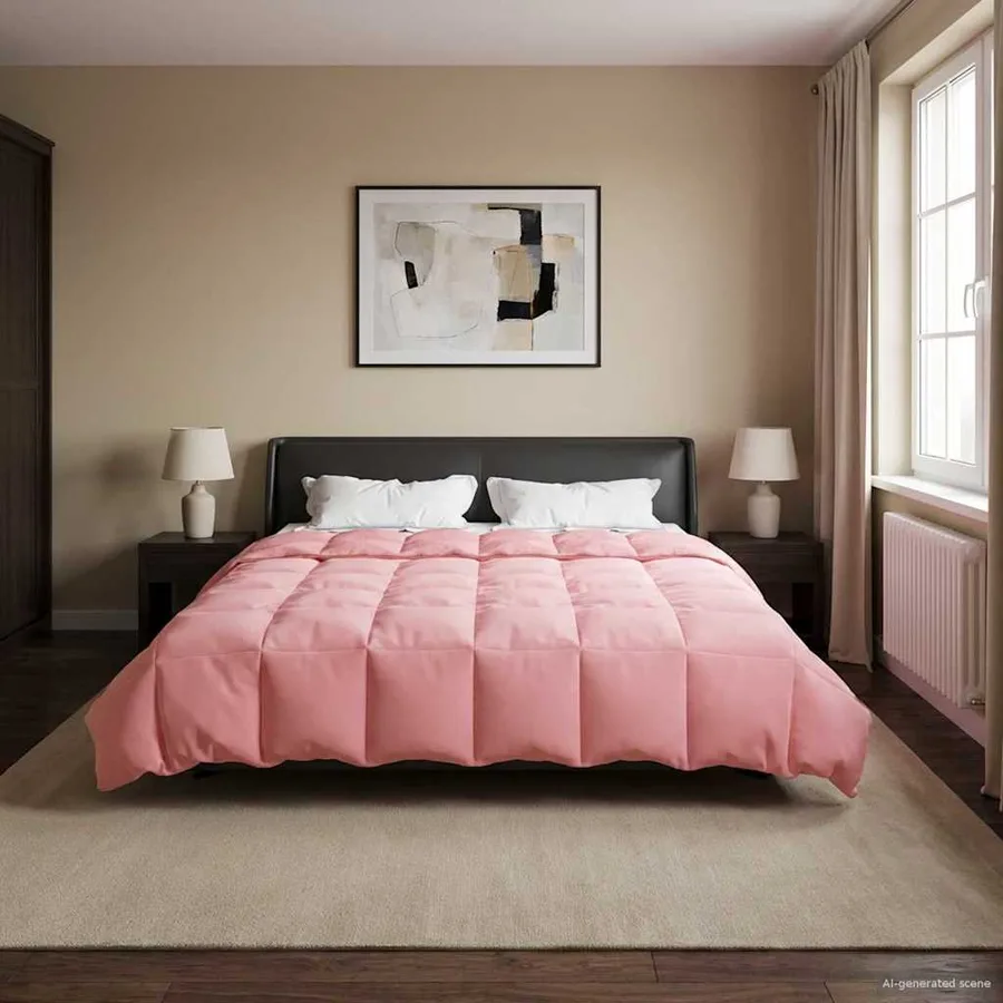 Duvet d'été simple Matelassé Rose 220 x 240 cm Microfibre - 4