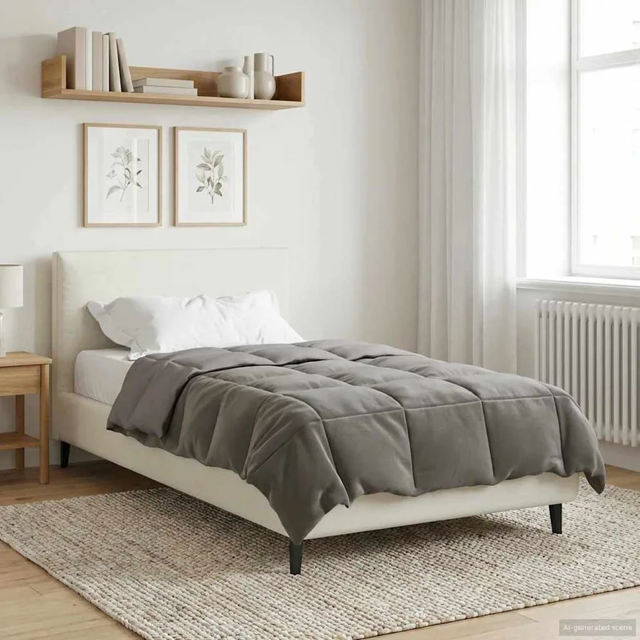 Duvet complet toute l'année Gris clair 140 x 200 cm Microfibre - 4