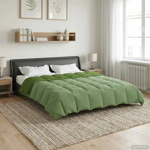 Duvet complet toute l'année Vert 200 x 200 cm Microfibre