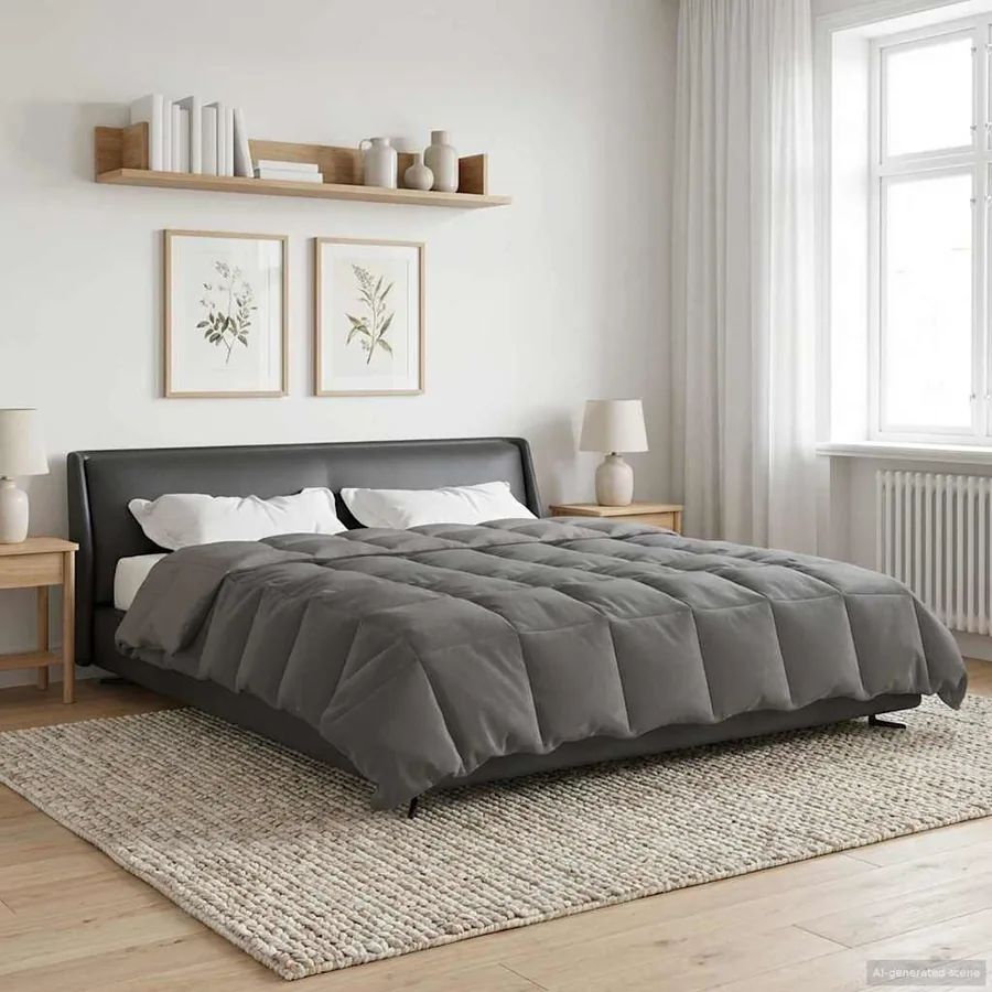 Duvet d'hiver Matelassé Gris clair 200 x 240 cm Microfibre