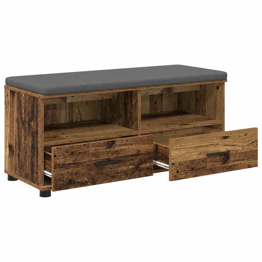 Banc d'entrée avec coussin Bois ancien 100 x 38 x 46 cm - 5