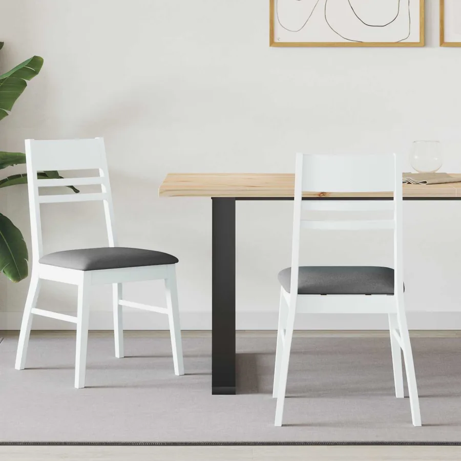 Chaises de salle à manger 2 pcs Blanc 43 x 54 x 89 cm