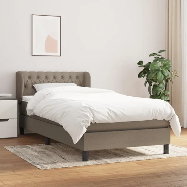 Sommier à lattes de lit avec matelas Taupe 90x190 cm Tissu