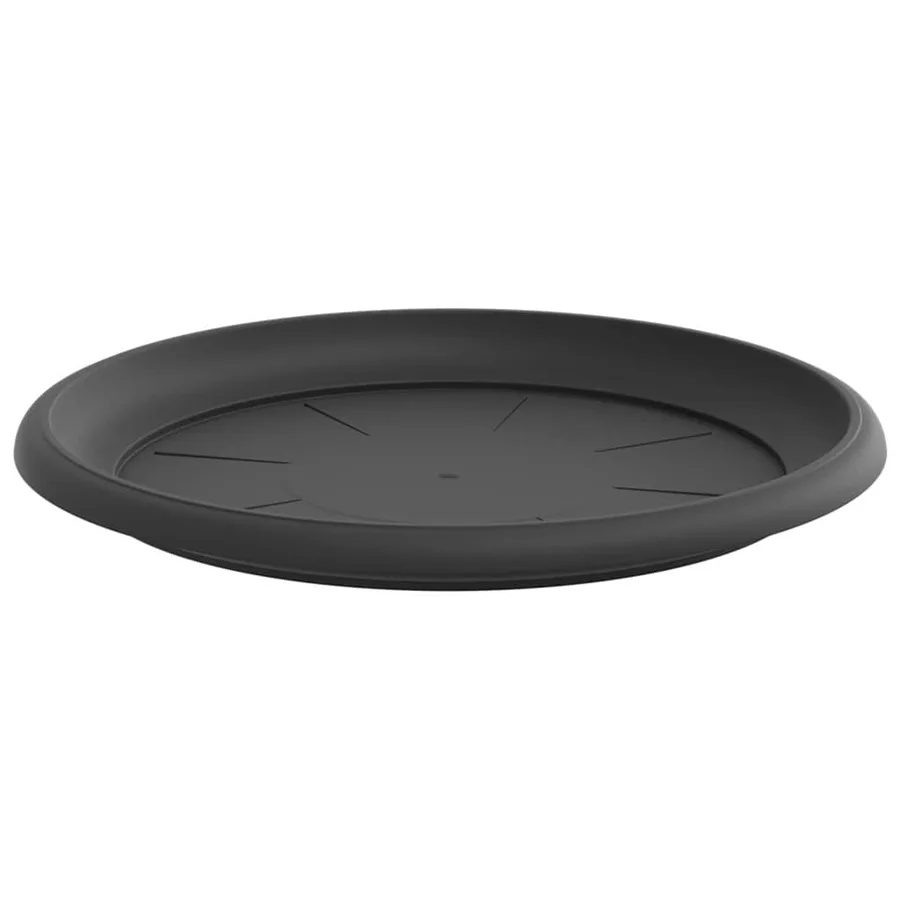 Plateau à fleurs rond 6 pcs Noir Ø 14 x 2 cm Plastique - 5