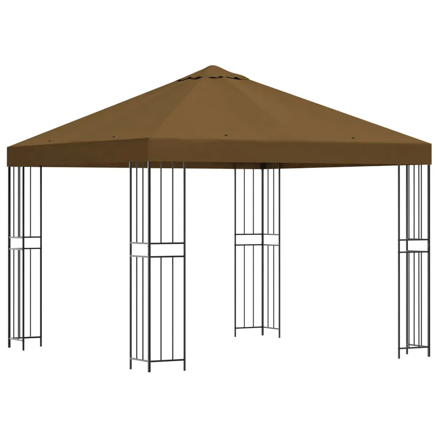Pavillon 3 x 3 m Taupe Polyester et Acier 190 gsm - 2