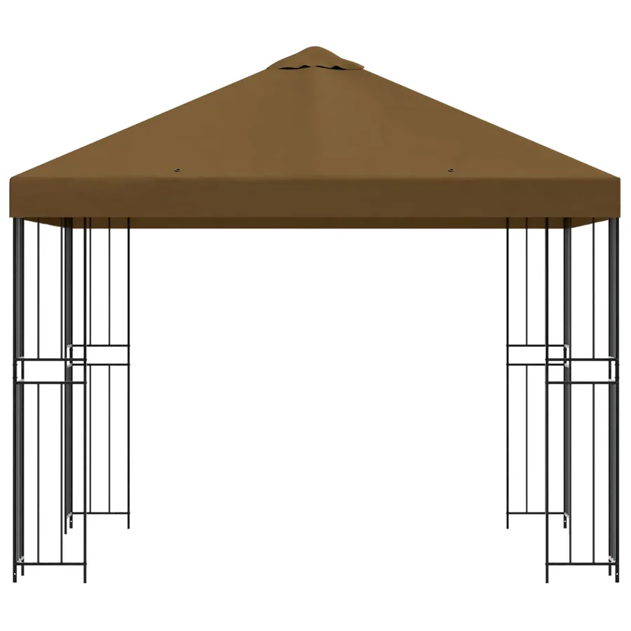 Pavillon 3 x 3 m Taupe Polyester et Acier 190 gsm - 3