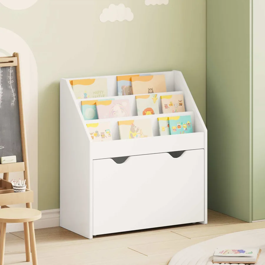Bibliothèque pour enfants avec tiroir Blanc 60 x 29,5 x 69 cm