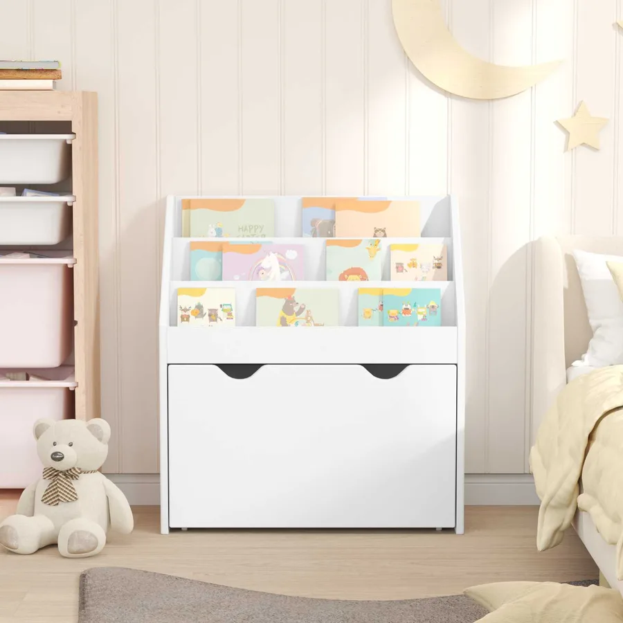 Bibliothèque pour enfants avec tiroir Blanc 60 x 29,5 x 69 cm - 4