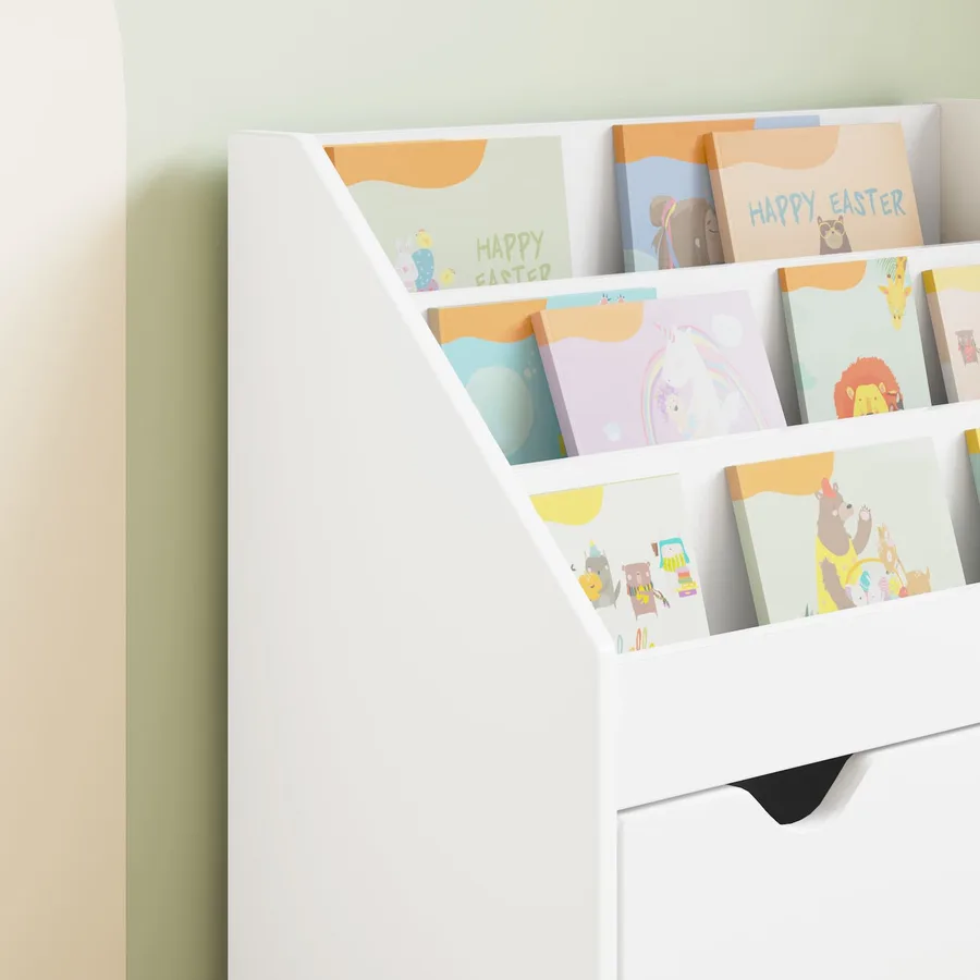 Bibliothèque pour enfants avec tiroir Blanc 60 x 29,5 x 69 cm - 5