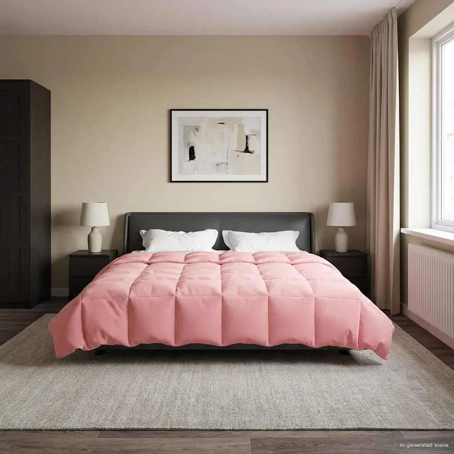 Duvet d'été simple Matelassé Rose 200 x 200 cm Microfibre