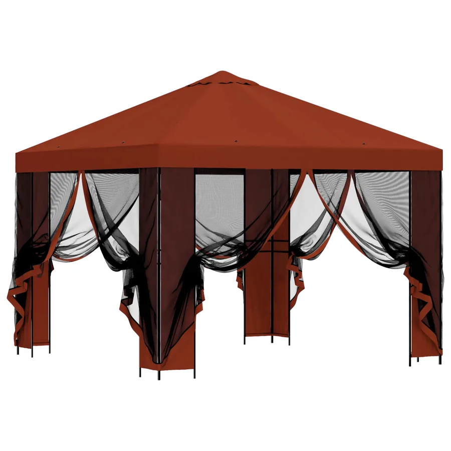 Abri de jardin avec parois 3 x 3 m Terre cuite - 4
