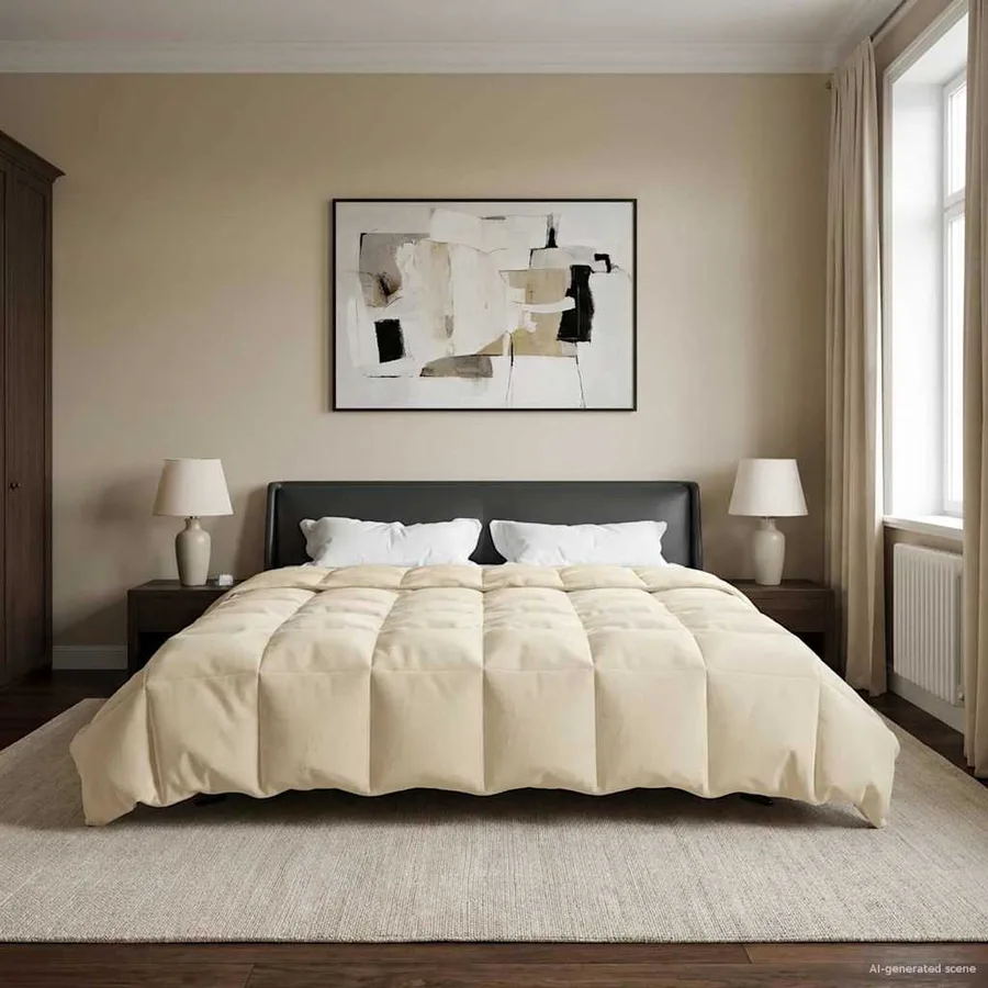 Duvet d'hiver Matelassé Crème 200 x 220 cm Microfibre - 4