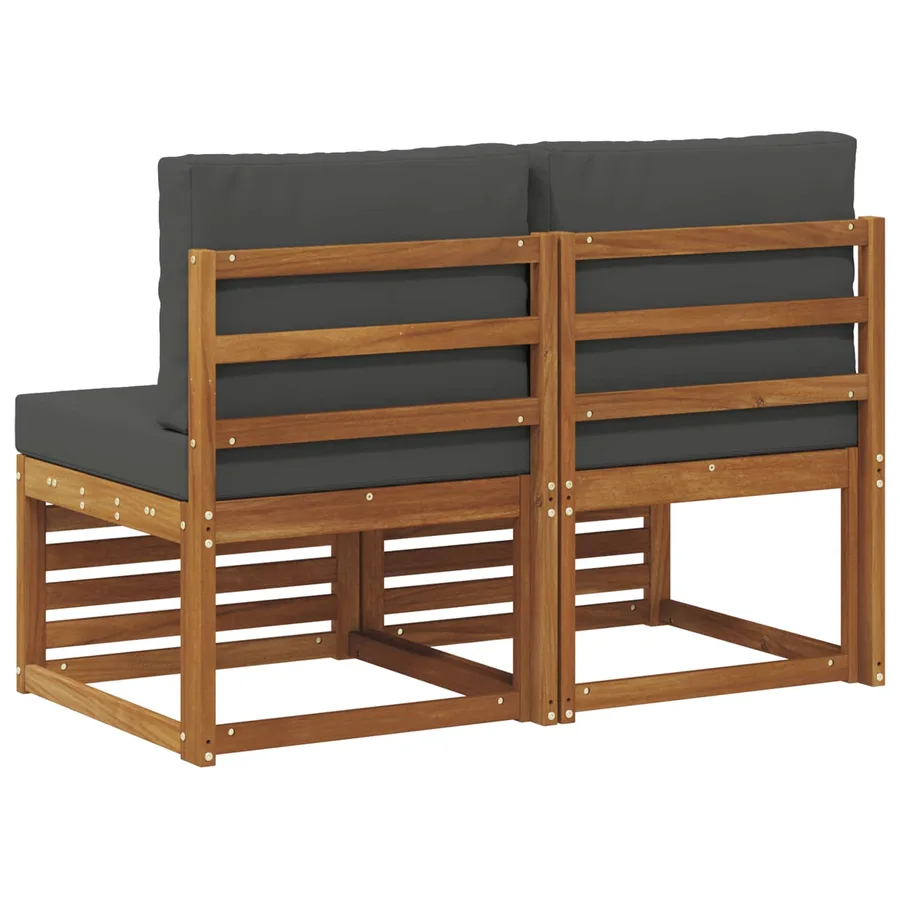 2 Pièce Sofa de milieu extérieur Bois d'Acacia Massif Naturel - 5