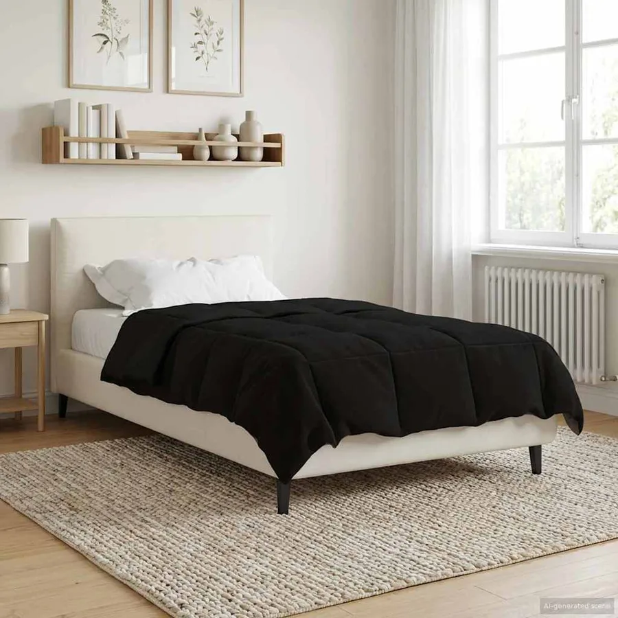 Duvet complet toute l'année Noir 140 x 200 cm Microfibre - 4