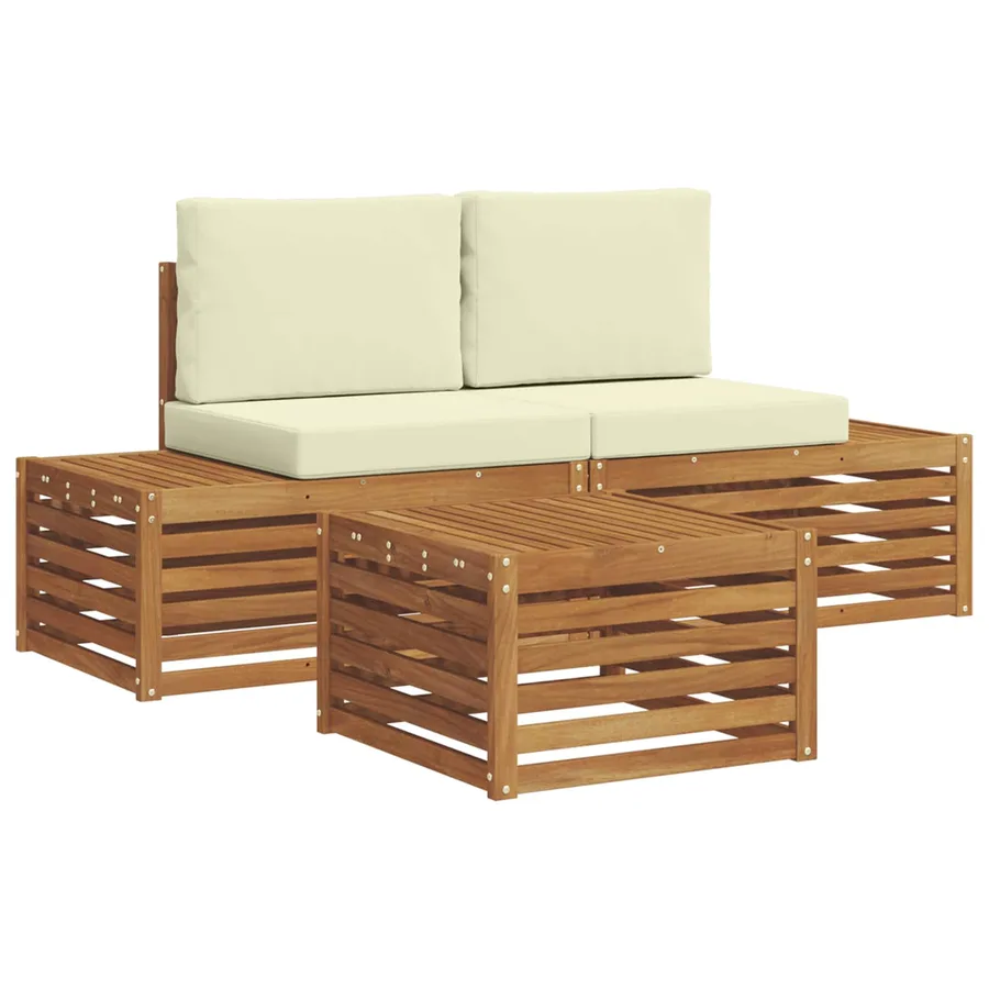 Ensemble de canapés d'extérieur avec coussin Naturel et Crème - 2