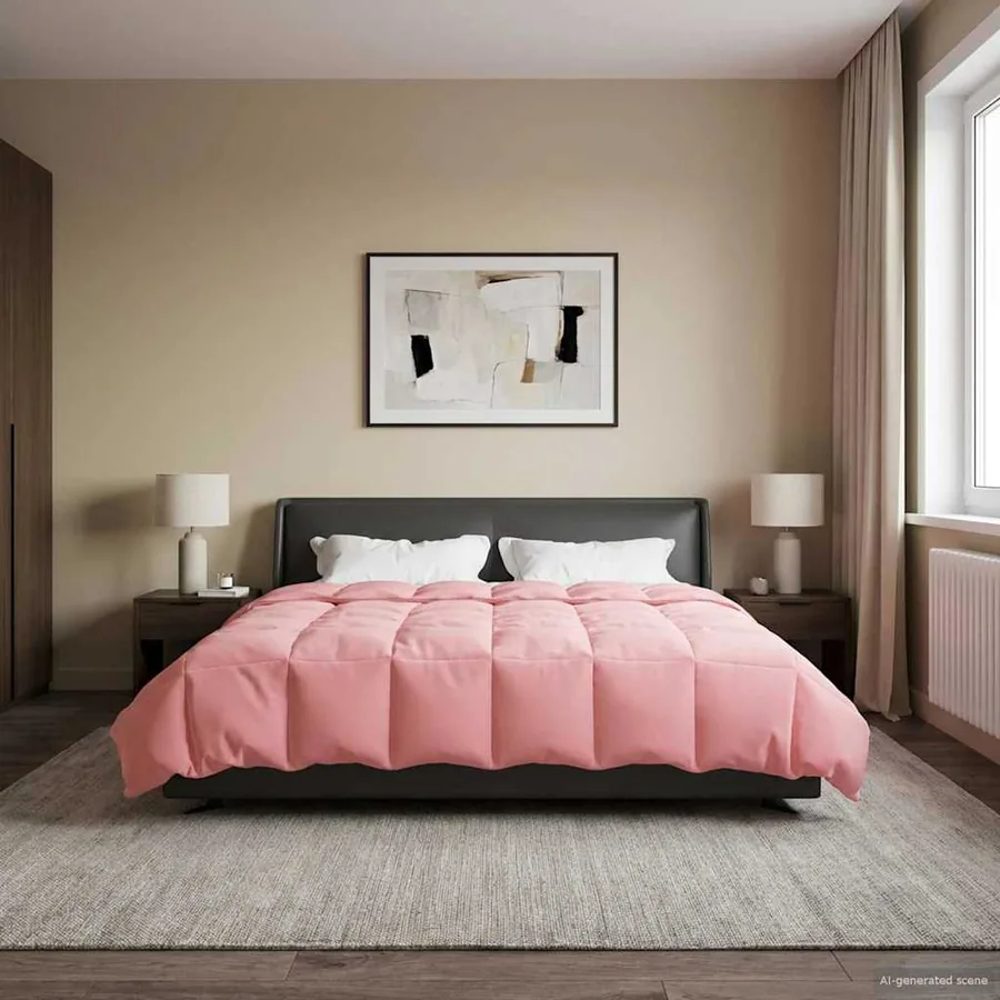 Duvet complet toute l'année Rose 200 x 200 cm Microfibre