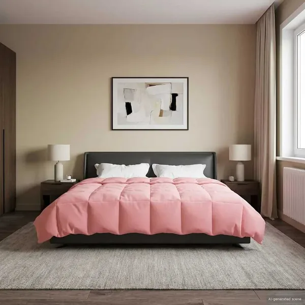 Duvet complet toute l'année Rose 200 x 200 cm Microfibre