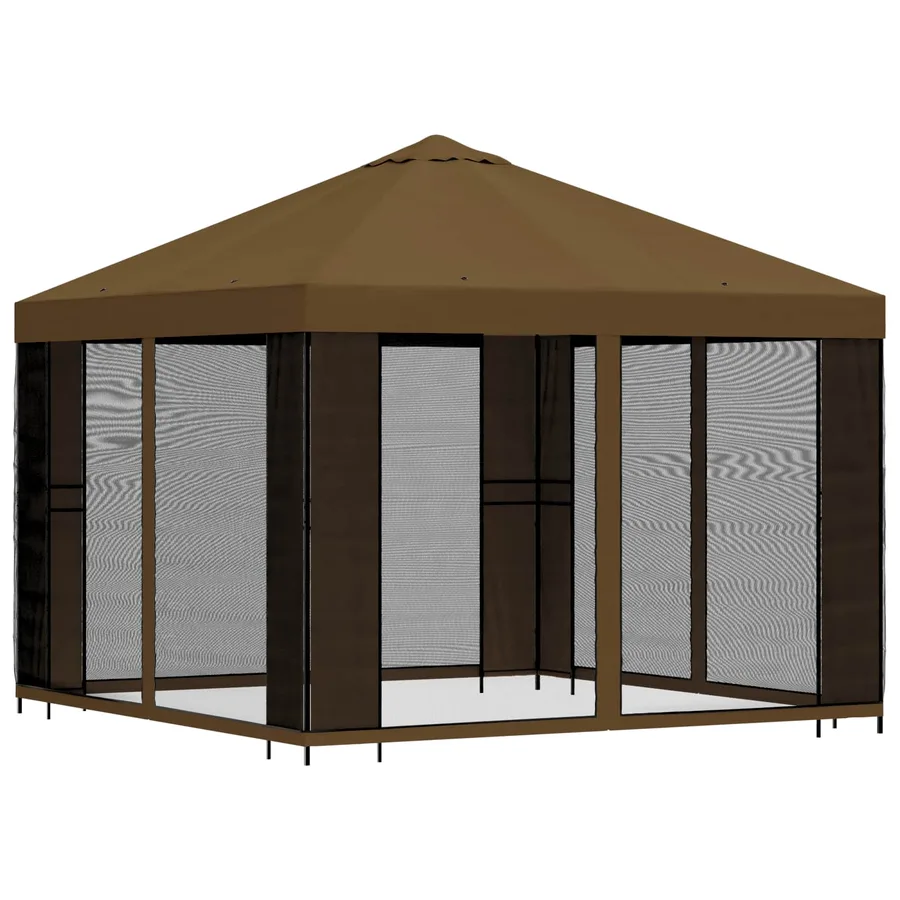 Abri de jardin avec parois 3 x 3 m Taupe Polyester et Acier - 3