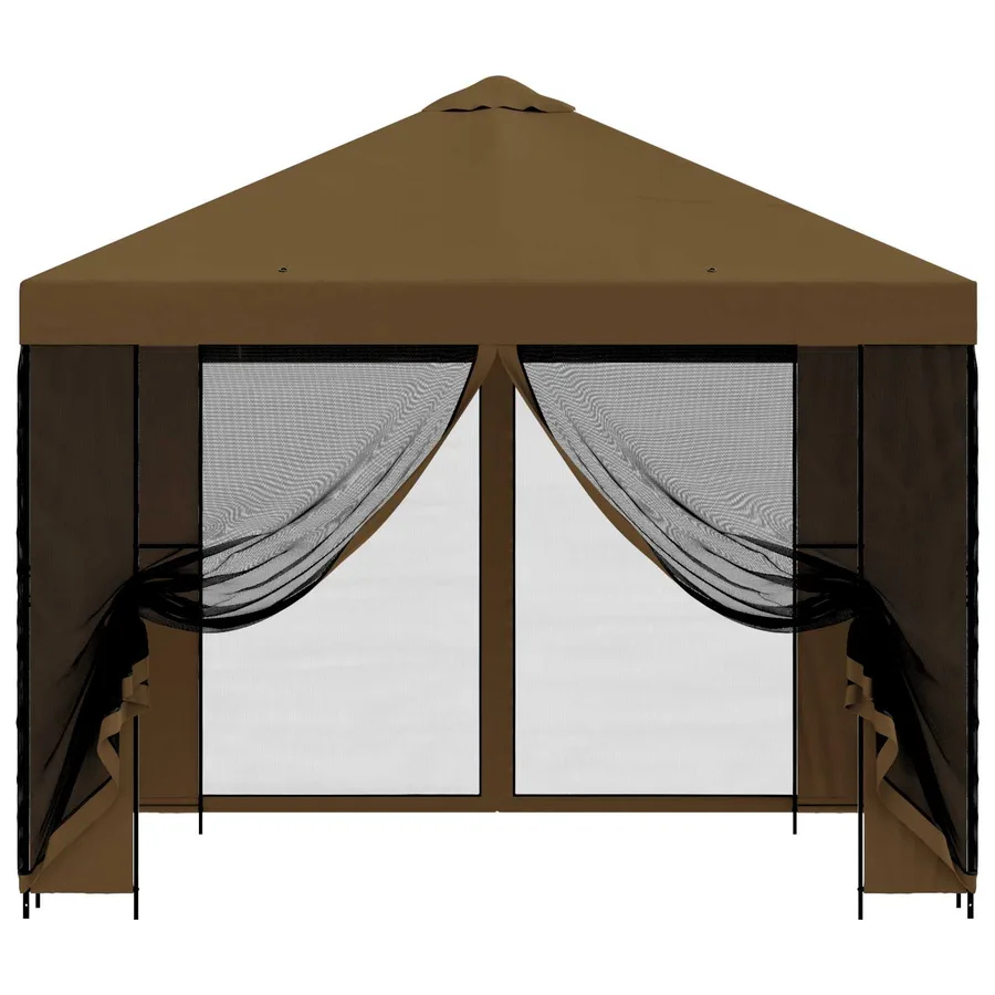 Abri de jardin avec parois 3 x 3 m Taupe Polyester et Acier - 5