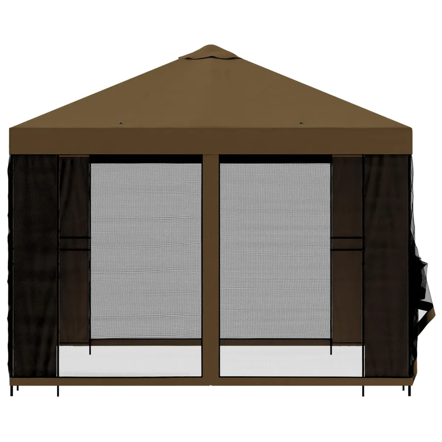 Abri de jardin avec parois 3 x 3 m Taupe Polyester et Acier - 6
