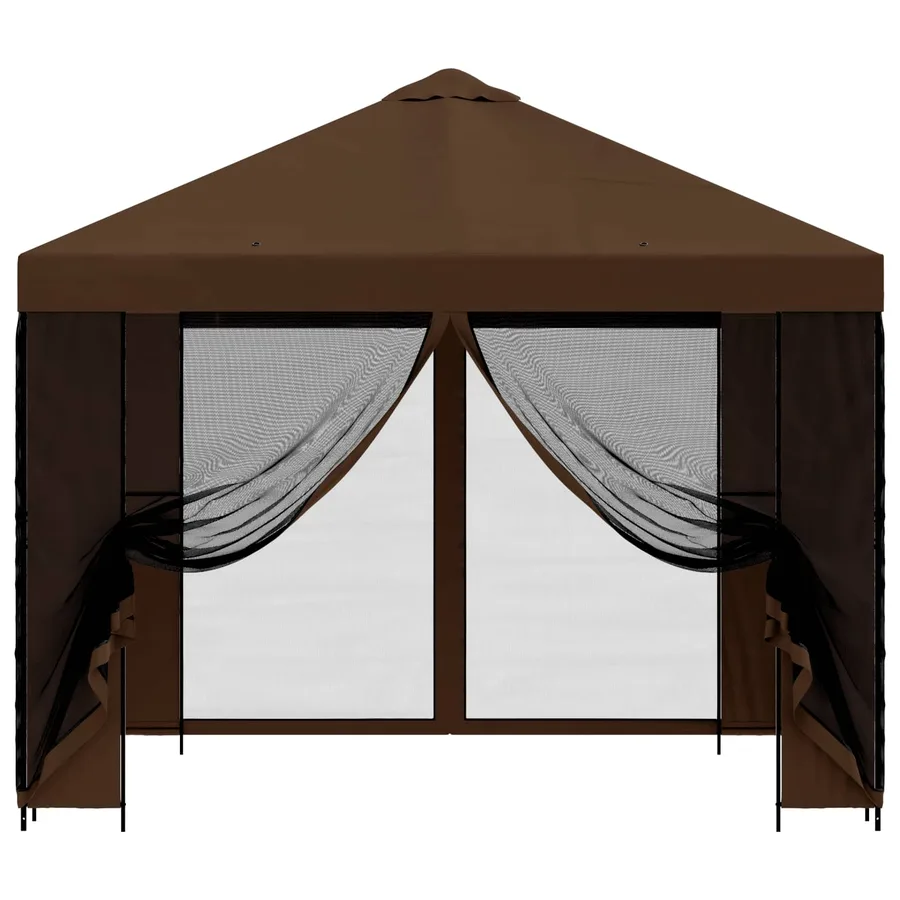 Abri de jardin avec parois 3 x 3 m Marron Polyester et Acier - 5