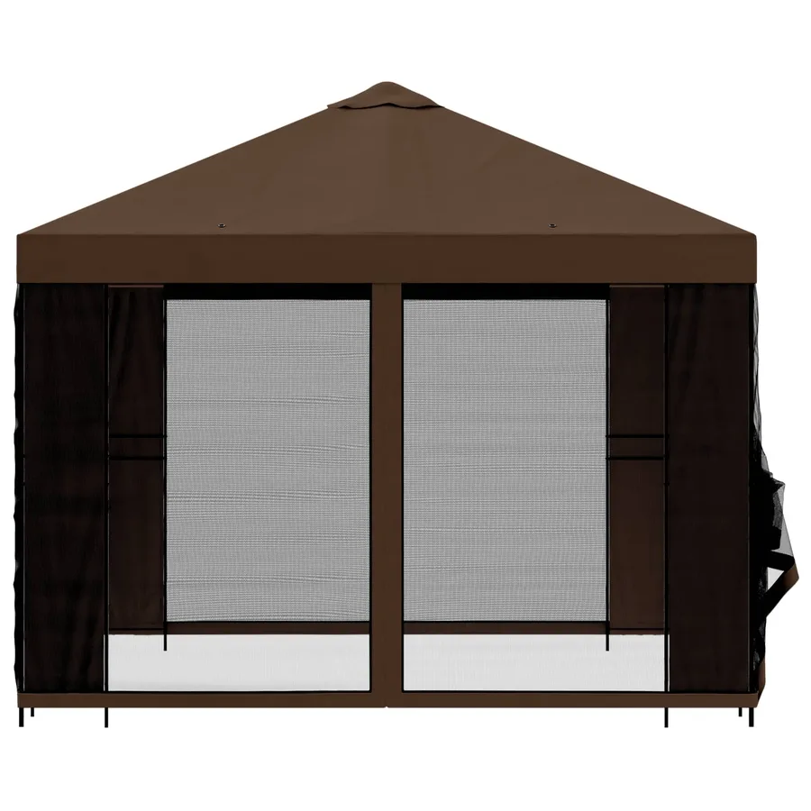Abri de jardin avec parois 3 x 3 m Marron Polyester et Acier - 6