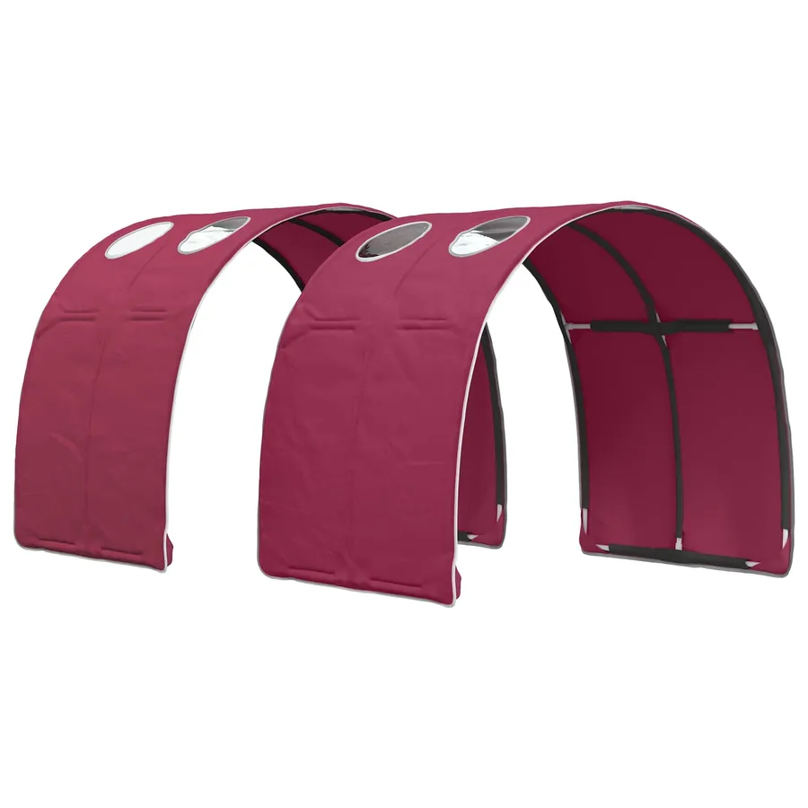 Tunnel de lit 2 pcs Rouge 211 x 67,5 x 2 cm Polyester - 2