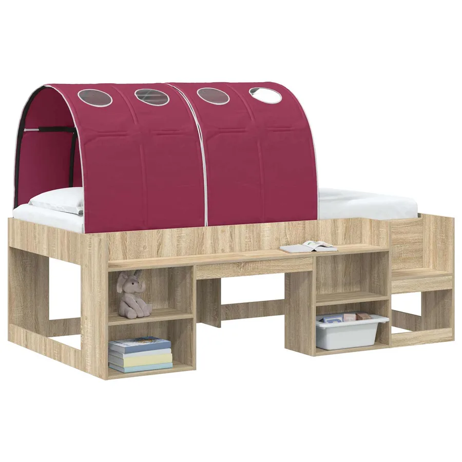 Tunnel de lit 2 pcs Rouge 211 x 67,5 x 2 cm Polyester - 3