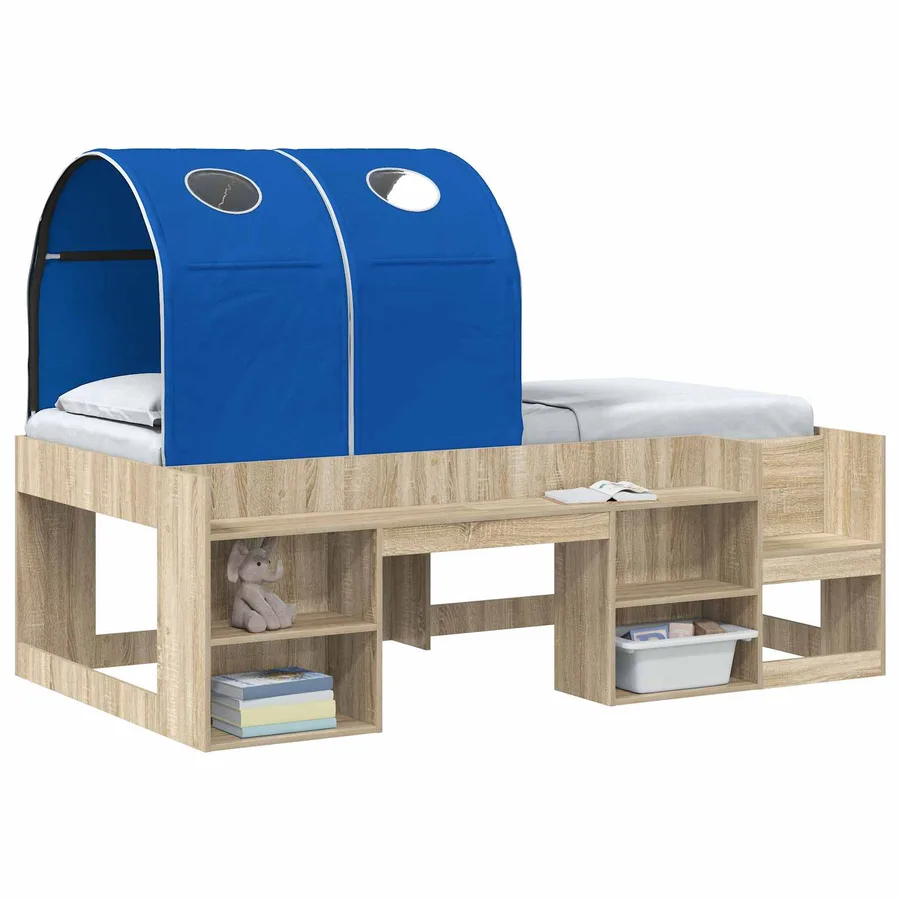 Tunnel de lit 2 pcs Bleu 211 x 52,5 x 2 cm Polyester - 3