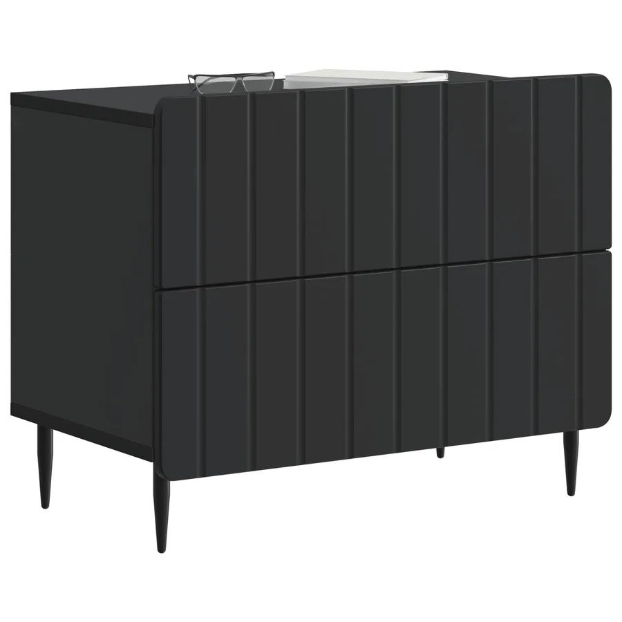 Cabinet de chevet Noir 62 x 34,5 x 49,5 cm Bois d'ingénierie - 3