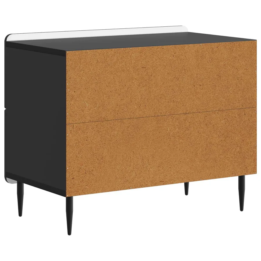 Cabinet de chevet Noir 62 x 34,5 x 49,5 cm Bois d'ingénierie - 7