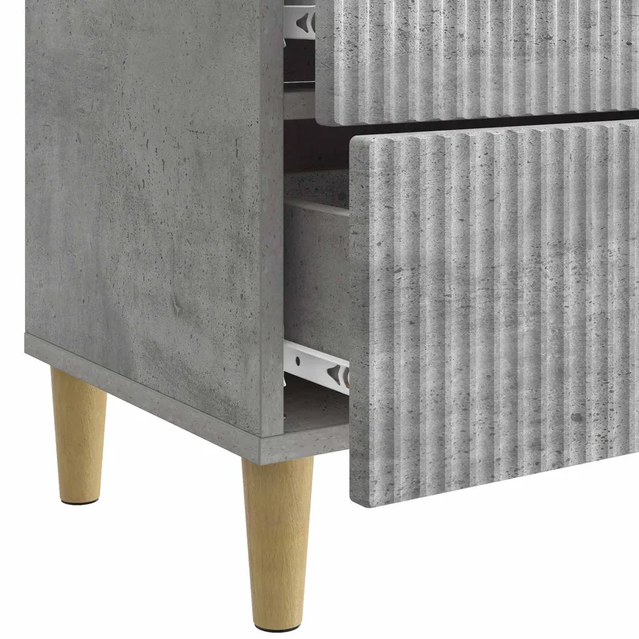 Cabinet de chevet avec tiroir Gris béton 62 x 34,5 x 48 cm - 9