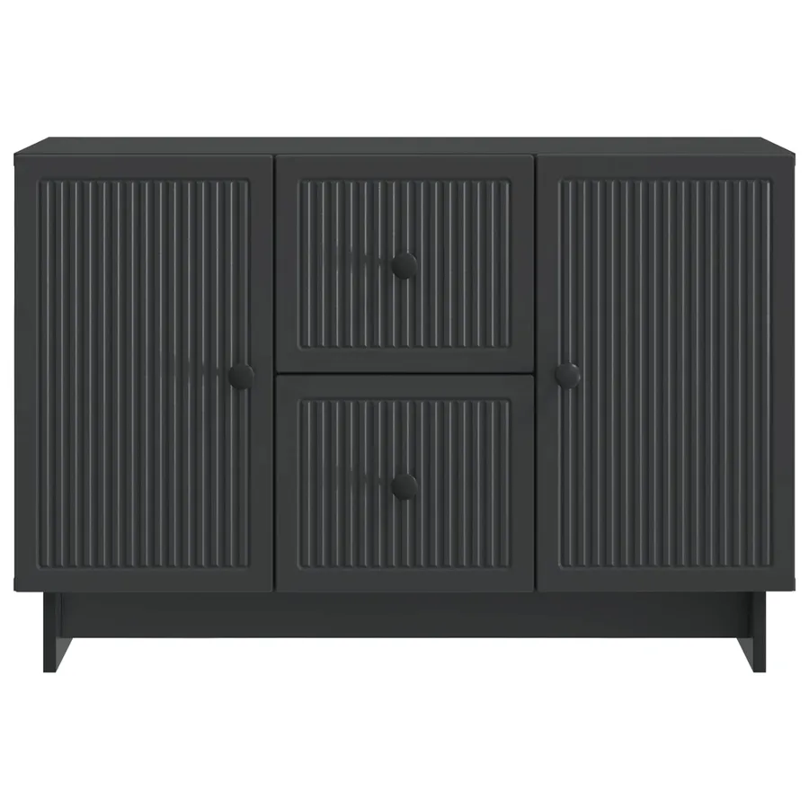 Buffet avec tiroir Noir 89 x 34,5 x 60 cm Bois d'ingénierie - 6