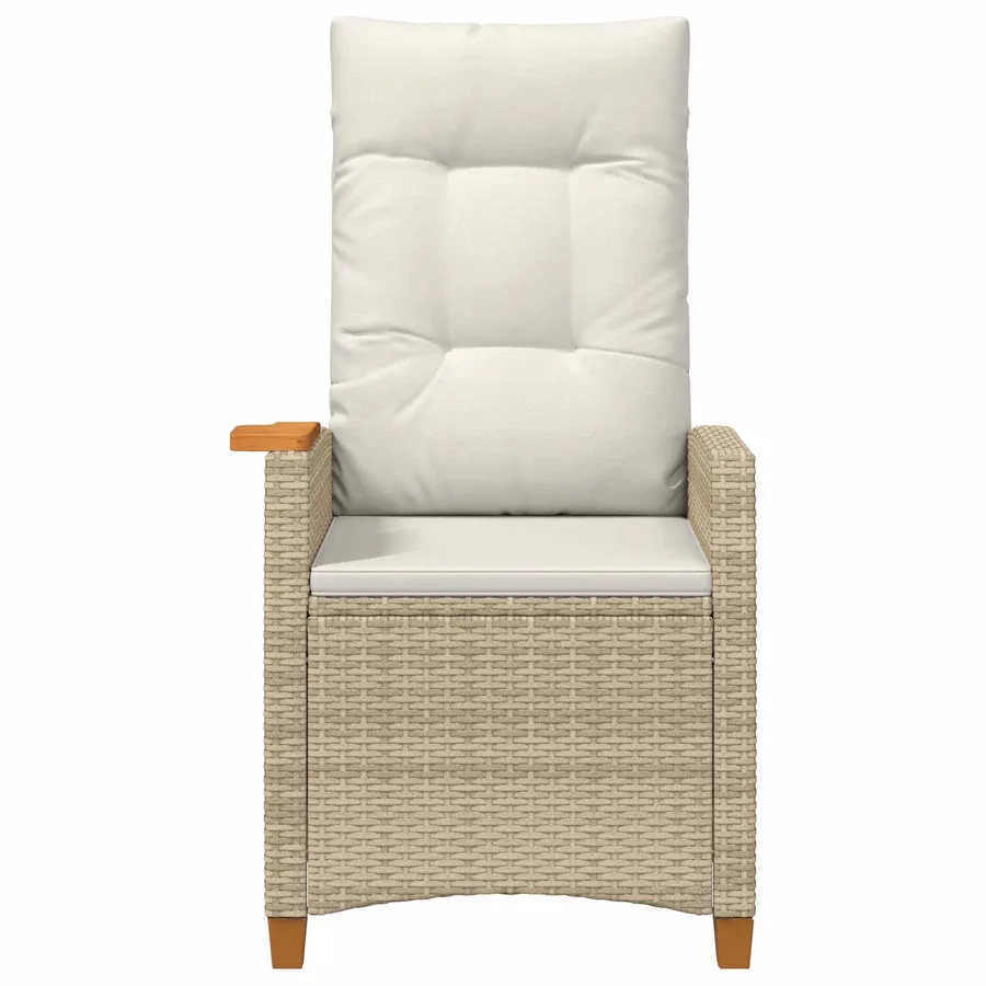 Chaise inclinable avec plateau à thé 62 x 64 x 112 cm polyrotin - 4