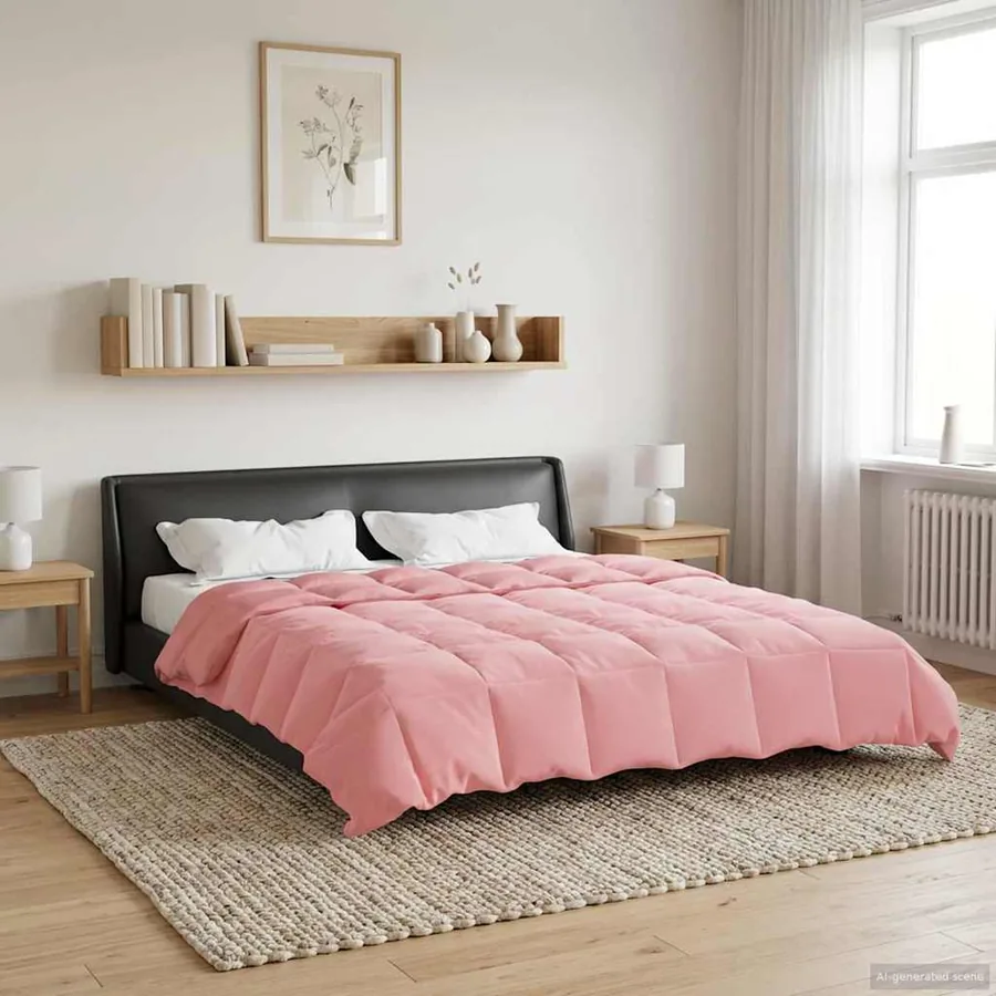 Duvet d'été simple Matelassé Rose 240 x 260 cm Microfibre