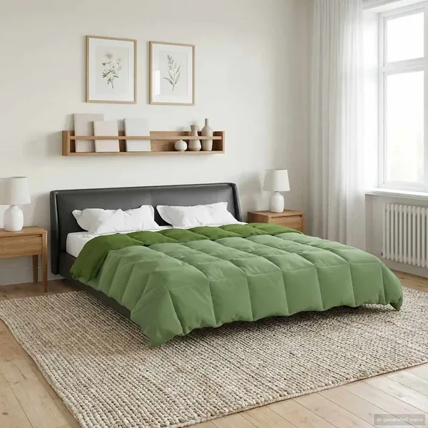 Duvet d'hiver Matelassé Vert 220 x 240 cm Microfibre