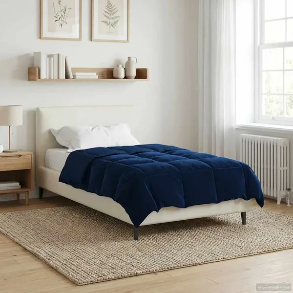 Duvet d'été simple Matelassé Bleu foncé 140 x 220 cm Microfibre