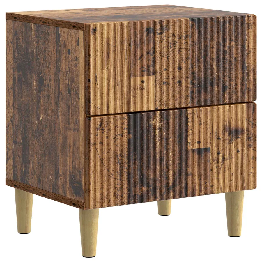 Cabinet de chevet avec tiroir Bois ancien 43 x 34,5 x 48 cm - 2