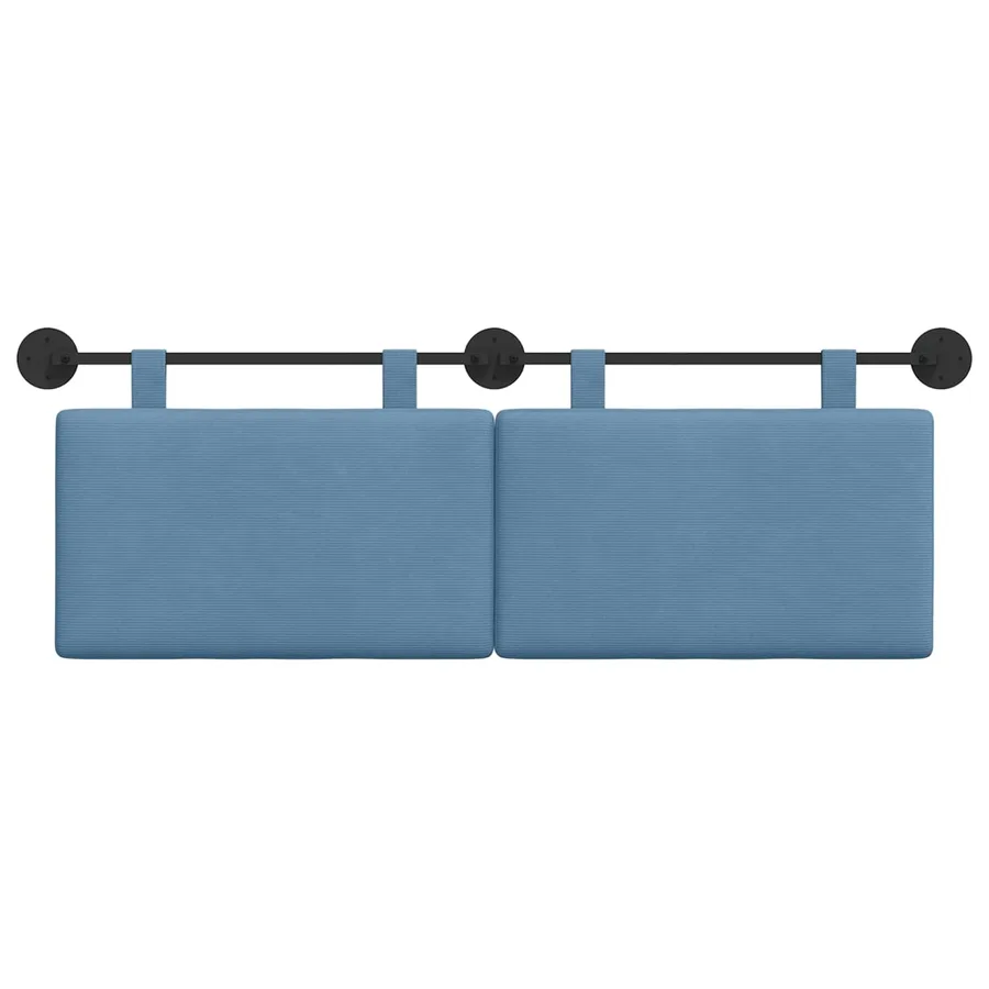 Tête de lit suspendue Bleu Tissu en velours côtelé - 5