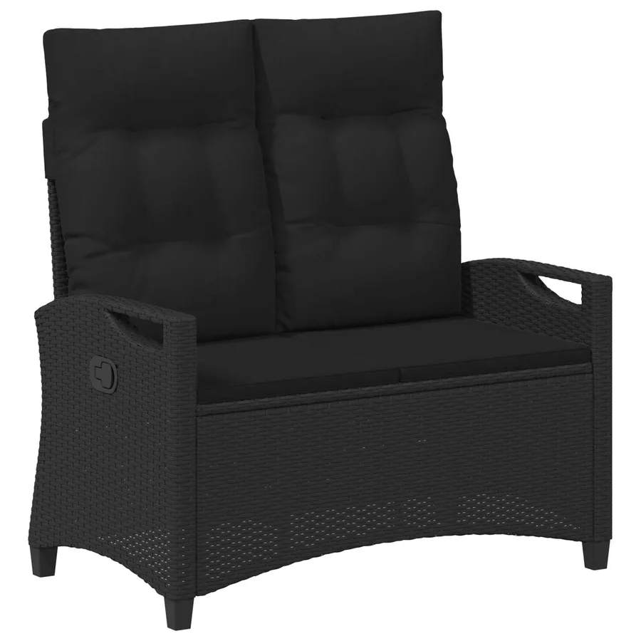 Banc de jardin Noir 105 x 60 x 112 cm Acier et Polyester - 2
