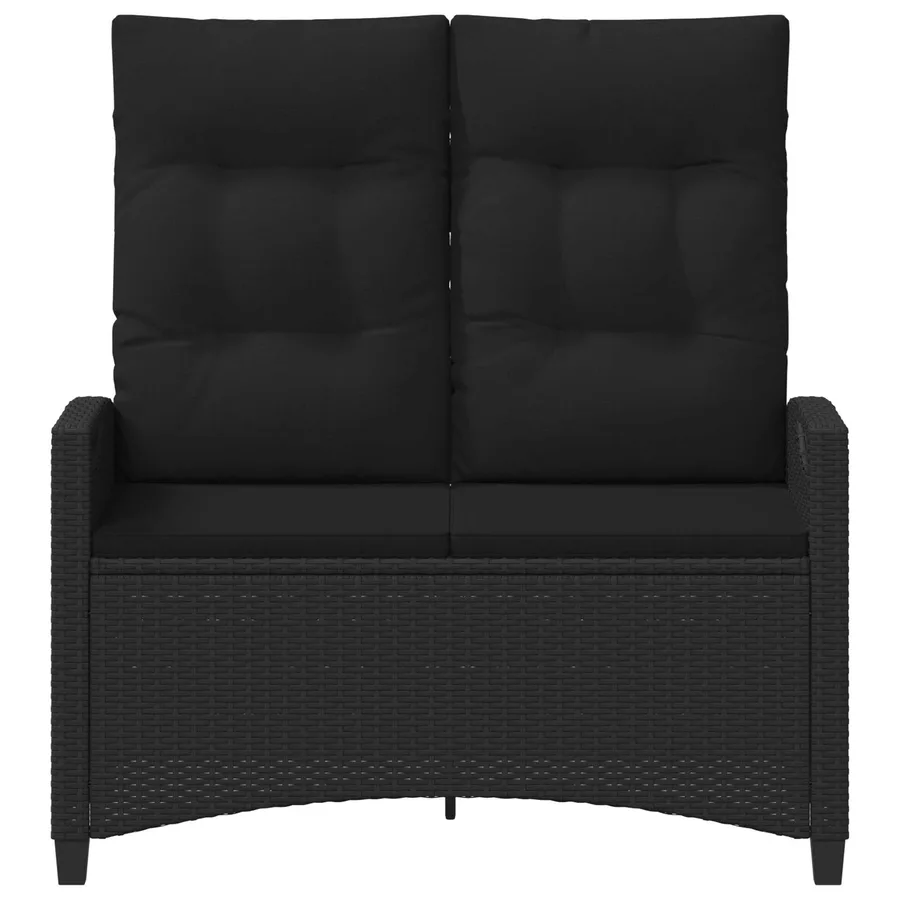 Banc de jardin Noir 105 x 60 x 112 cm Acier et Polyester - 4