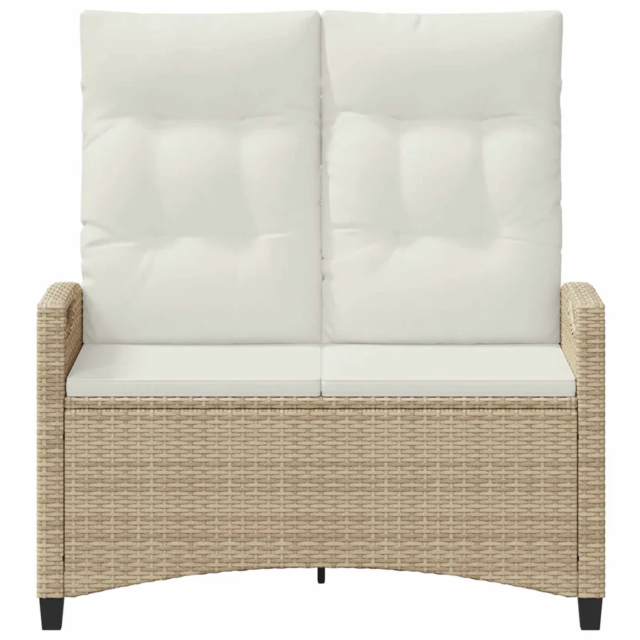 Banc de jardin avec oreiller Beige et crème 105 x 60 x 112 cm - 4