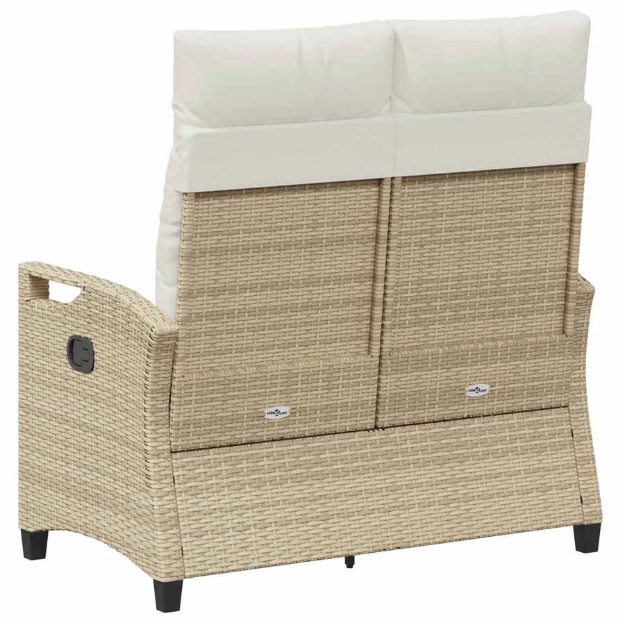 Banc de jardin avec oreiller Beige et crème 105 x 60 x 112 cm - 6