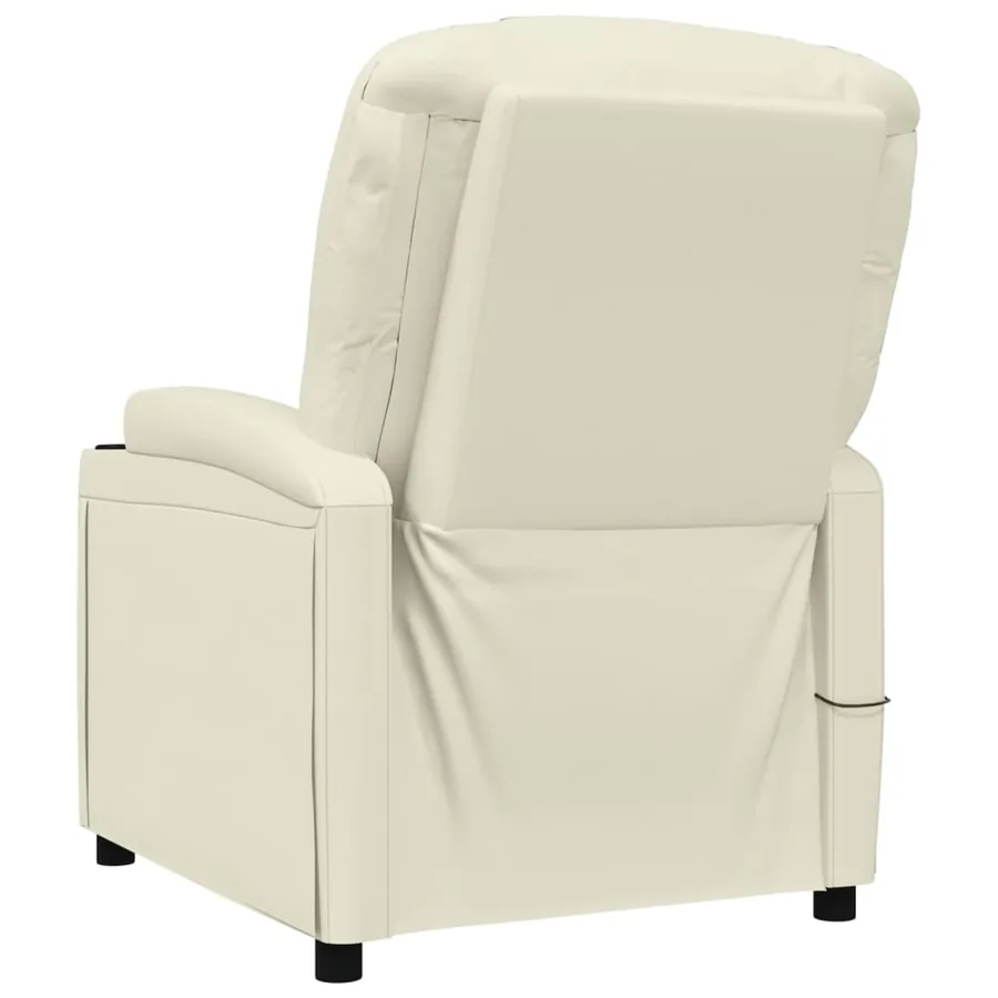 Fauteuil de massage blanc crème similicuir - 5