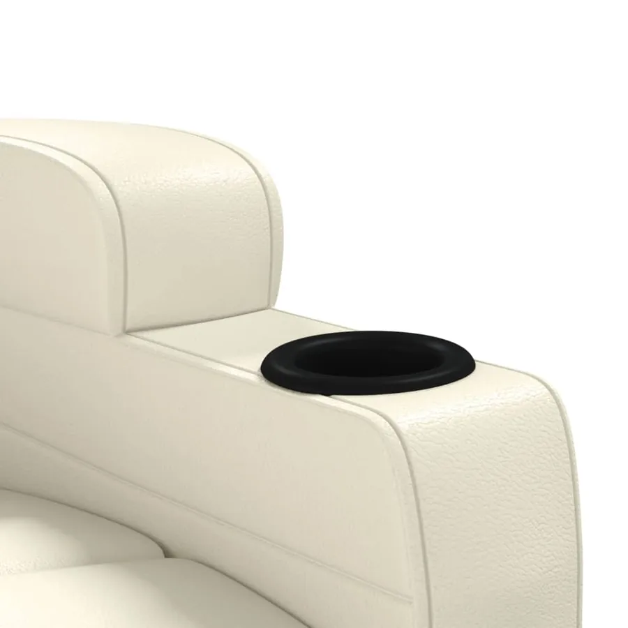 Fauteuil de massage blanc crème similicuir - 8