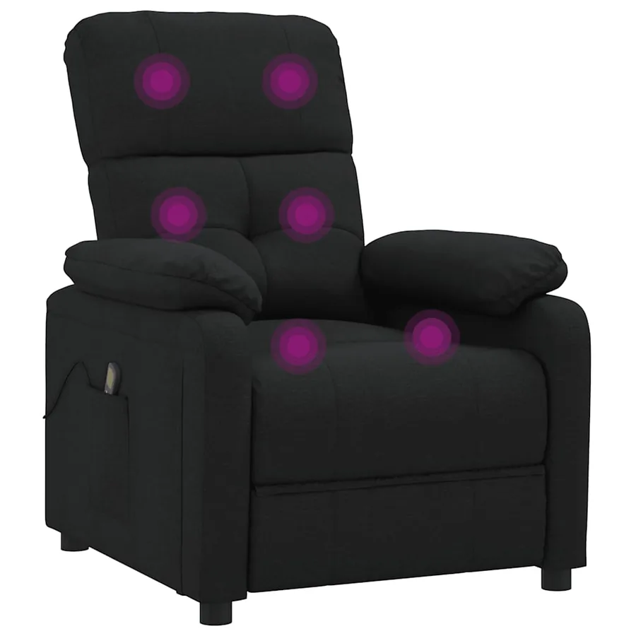 Fauteuil de massage Noir Tissu - 6