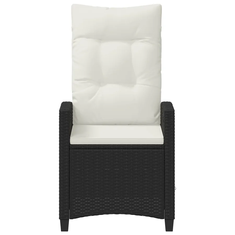Chaise de jardin inclinable Noir et Crème 56 x 60 x 112 cm - 5
