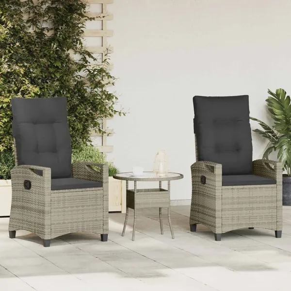 Chaise de jardin 2 pcs Gris clair et gris foncé