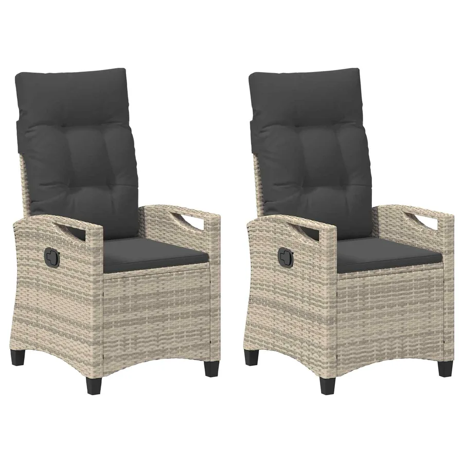Chaise de jardin 2 pcs Gris clair et gris foncé - 2